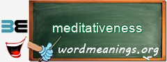 WordMeaning blackboard for meditativeness